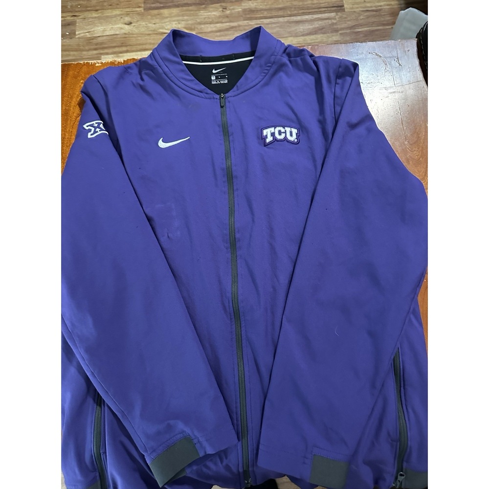 TCU Horned Frogs Nike Mens M Purple‎ Full Zip Windbreaker Jacket